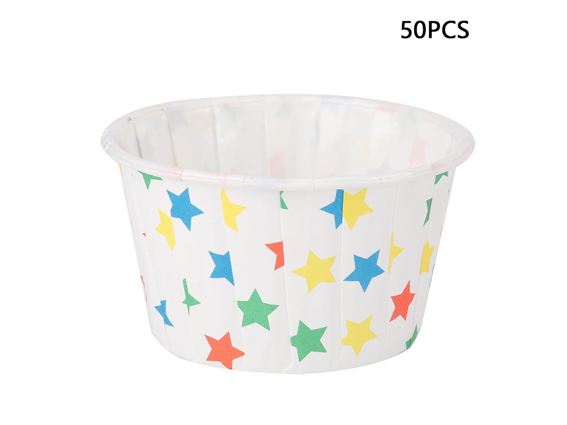 Conjunto de 50 Forminhas de Papel Mini Cupcake Redondo para Bolo Muffin Festa Casamento com S/MARCA