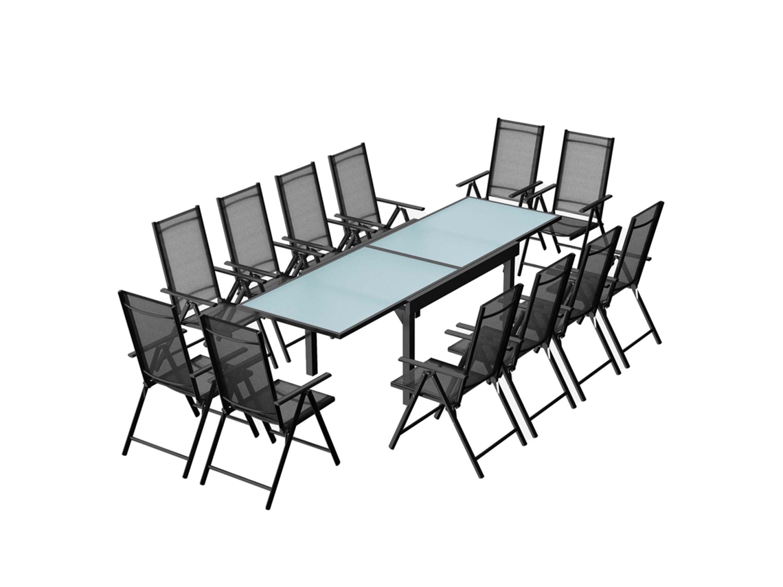 Conjunto de Jardim CONCEPT U Brescia (Cinzento - Alumínio - 270x90x76 cm)