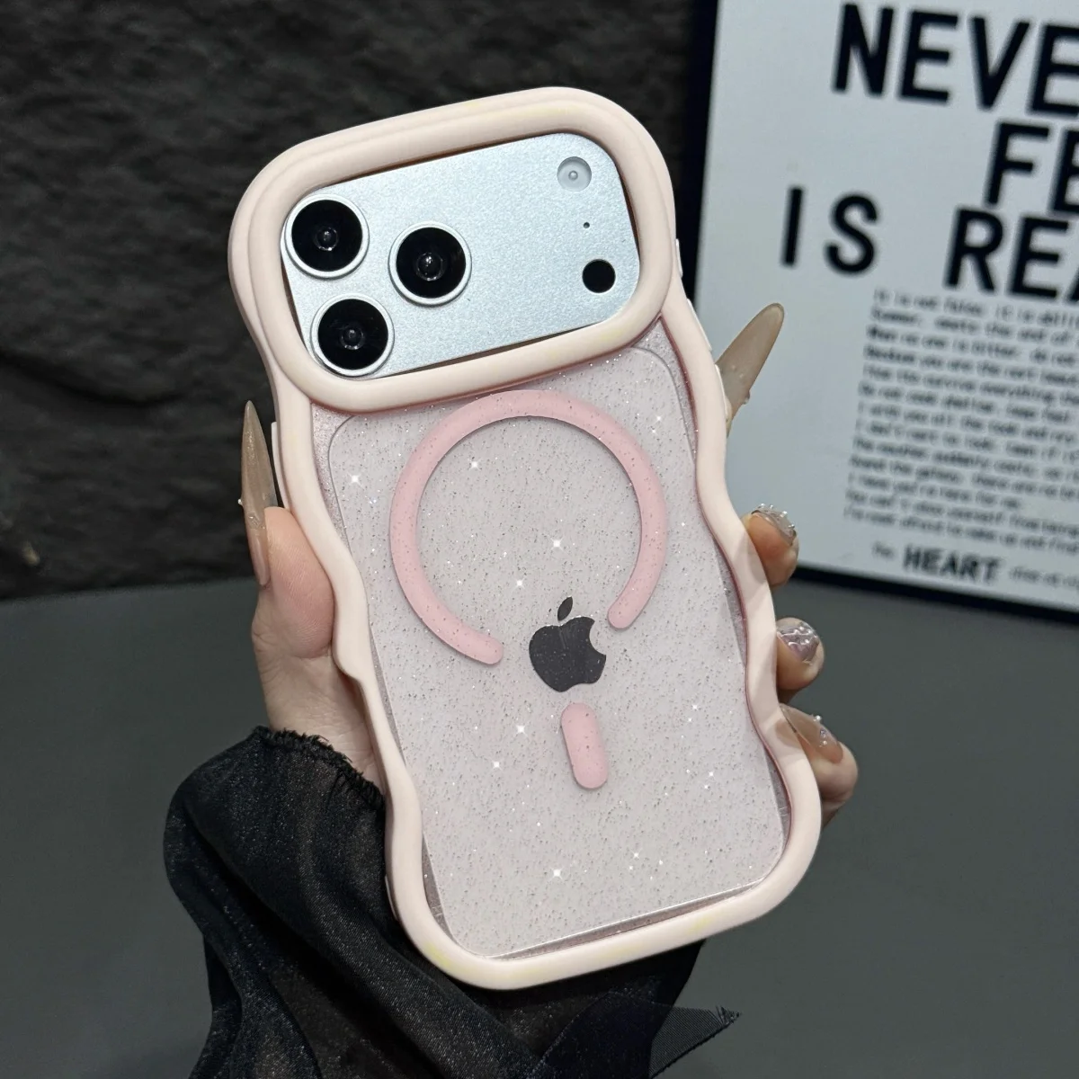 (iphone 14 Rosa) Capa Transparente Para Celular Com Bordas Suaves, Resistente A Impactos E Com Fecho Magnético.