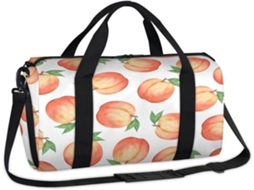 Bolsa Esportiva Pêssego Estampa Rosa Pêssego Bolsa Casual para o Fim de Semana Bolsa de Viagem para Acad