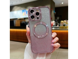 Capa Magnética À Prova De Choque Tpupc Para Iphone 14 Pro Com Glitter Gradiente