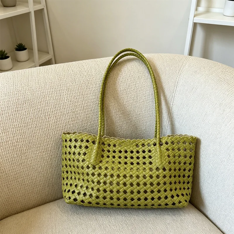 Bolsa Feminina Vazada (verde), Bolsa De Ombro Feminina Moderna Em Couro Pu.