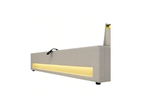 Cama Estofada 180 X 200 Cm, Cama Hidráulica, Com Porta Usb E Carregamento Sem Fio E Lâmpada Iluminada, Com Espaço De Armazenamento, Para Adultos E A