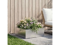 Vidaxl Vaso De Jardim Prateado 60 X 60 X 20 Cm Aço Inoxidável