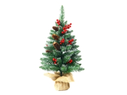 Laxiscreed Árvore De Natal De Mesa Com Neve Flocked, 60cm Para Decoração Natalícia Elegante