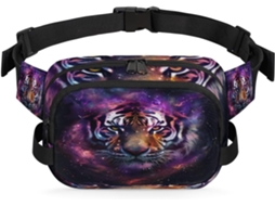 Pochete Galaxy Tiger para Mulheres 22 8 X 6 3 X 15 5 Cm Design Diy Pa Impermeável de Alta Qualidade