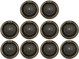Fuoyloo Conjunto De 10-puxadores Em Liga Zinco, Acabamento Dourado Antigo, Para Gavetas E Porta Joias, Fácil Instalação