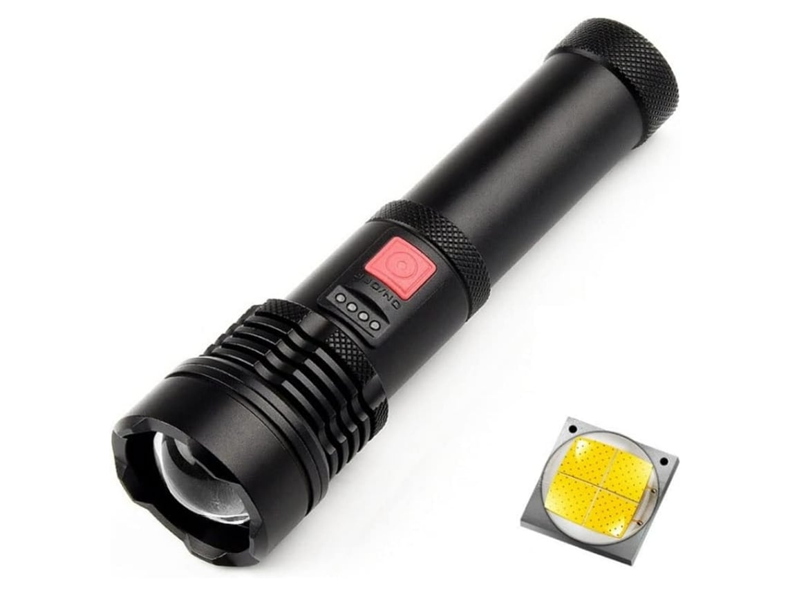 Lanternas Lanterna Led de 6000 Lúmens Lanterna Portátil Tática Super Brilhante Carregamento Rápido Usb 6 Modos Zoomable Preto BISBISOUS VIGA EUROPE