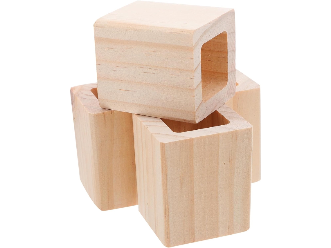 Conjunto De 4 Pés Quadrados De Madeira Maciça Para Elevar Móveis, Ideais Para Sofás E Mesas. Design Com Base Sólida.
