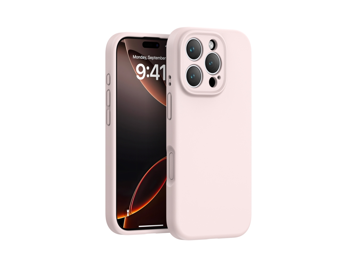 (rosa, Iphone 16 Pro Max) Capa De Silicone Líquido Para Iphone, Cor Sólida, Capa Protetora De Peça Única Com Cobertura Total.
