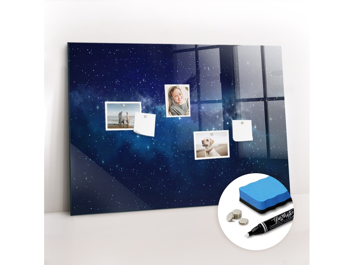 Quadro Magnético Colorido Céu Escuro Estrelas Para A Cozinha Espelharte (100x70 Cm)