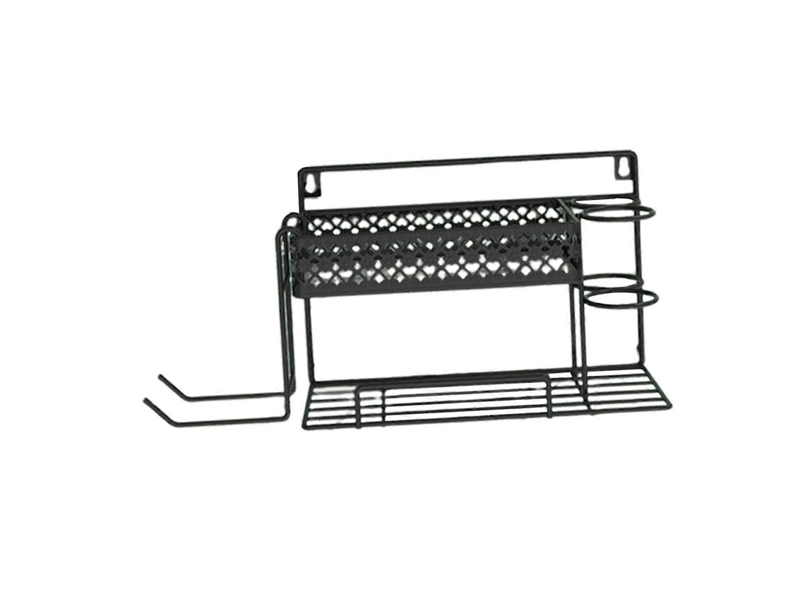 Suporte de Parede para Secador Cabelo, Chapinha, Modelador Cachos, Cabide Preto. GOKOCO
