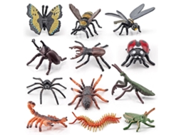 Mali 12pcs Bonecos de Insetos Realistas Pvc Brinquedos Educativos Simulação Aranha Borboleta