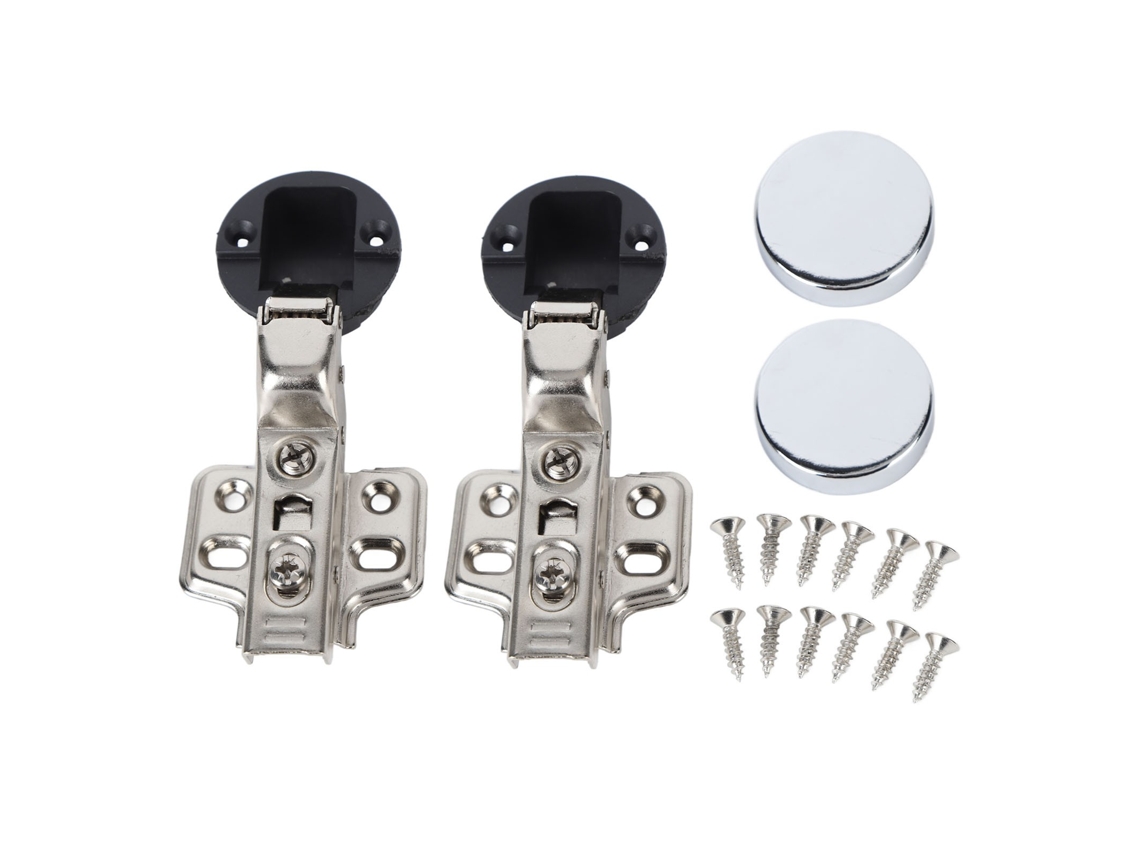 Dobradiça De Aço Inoxidável Para Porta De Vidro De Armário, 35 Copos, Amortecedor, Inserto De Curvatura Grande, Pacote Com 2 Unidades