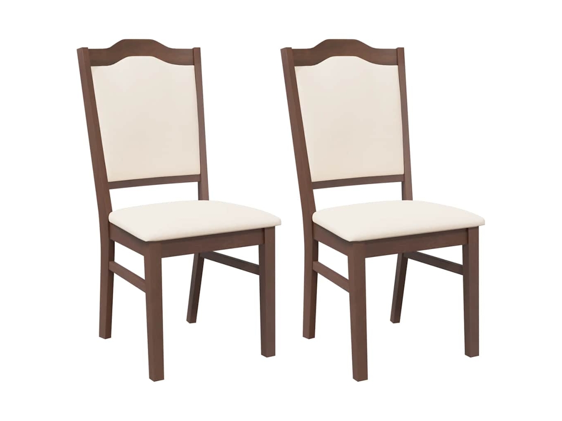 Conjunto 2 Cadeira De Jantar Vidaxl Marrom Borracha
