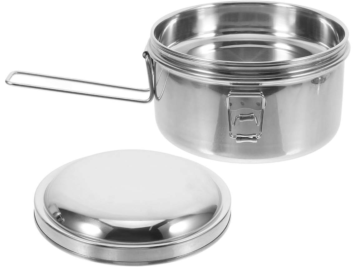 Marmita Selada Em Aço Inoxidável 304, Portátil E Leve, Com Dupla Camada, Ideal Para Escritório E Casa Design Durável