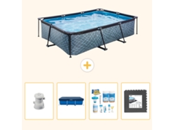 Exit-toys Piscina Exit Retangular - Efeito Pedra - 300x200x65 Cm - 5-peças S238