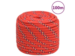 Vidaxl Corda De Barco 16 Mm 100 M Polipropileno Vermelho