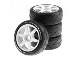 Conjunto De 4 Pneus E Rodas De Rally On-road Pretos Com Encaixe Hexagonal De 17 Mm Para Carros Rc Arrma Zd Racing Hsp Hnr X3gt Nas Escalas 1/7 E 1/8.