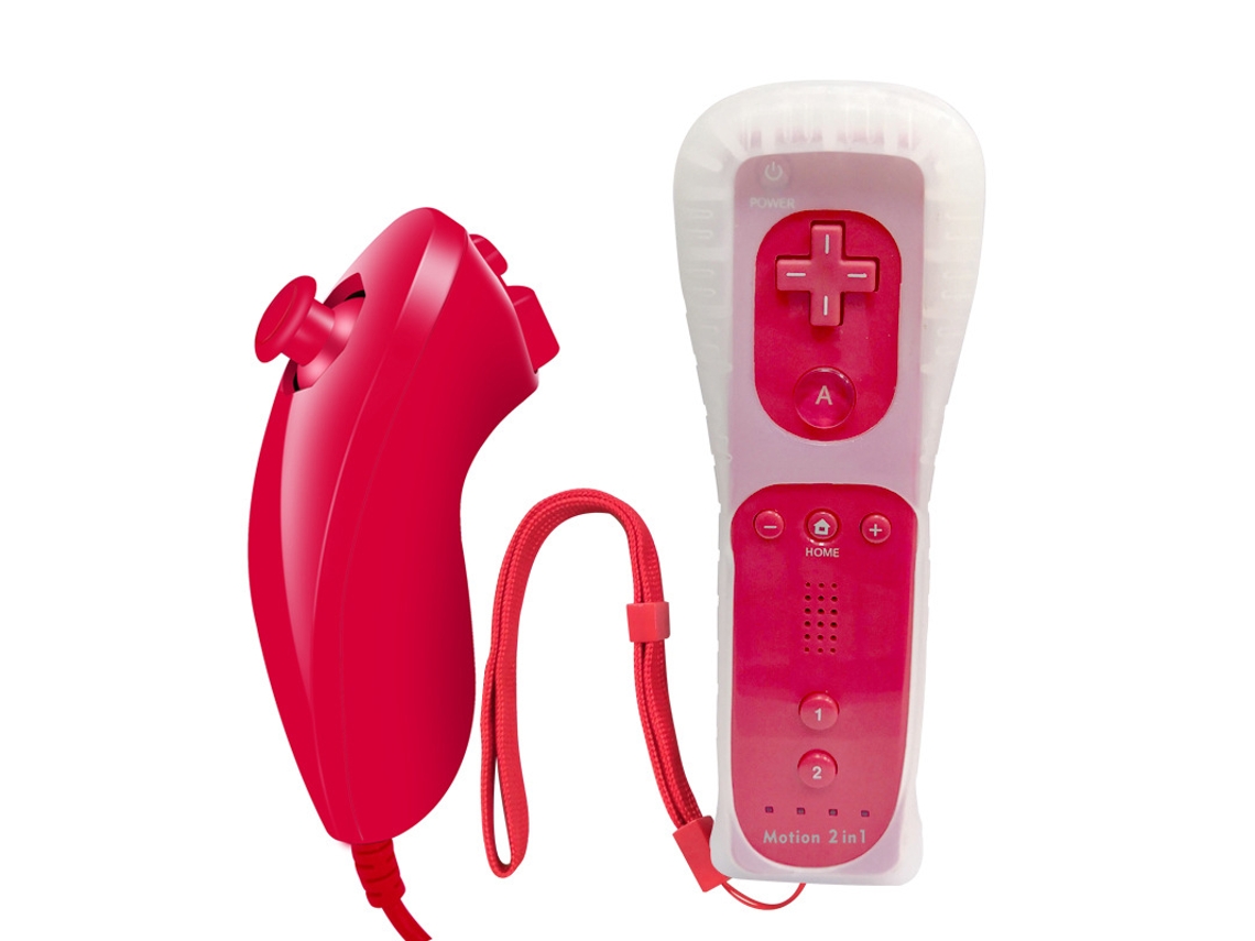 Controle De Jogo Para Wii, Com Alça Nunchaku, Capa De Silicone E Alça De Pulso (vermelho) Cuich