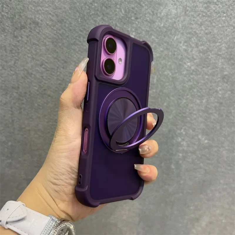 Capa De Celular Magnética De Silicone Líquido (roxa) Para Iphone 12, Com Proteção Para A Lente.