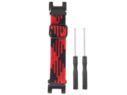 Pulseira de Nylon Elástico Trançada 22mm para Amazfit T Rex/t Rex Pro Vermelha e Preta