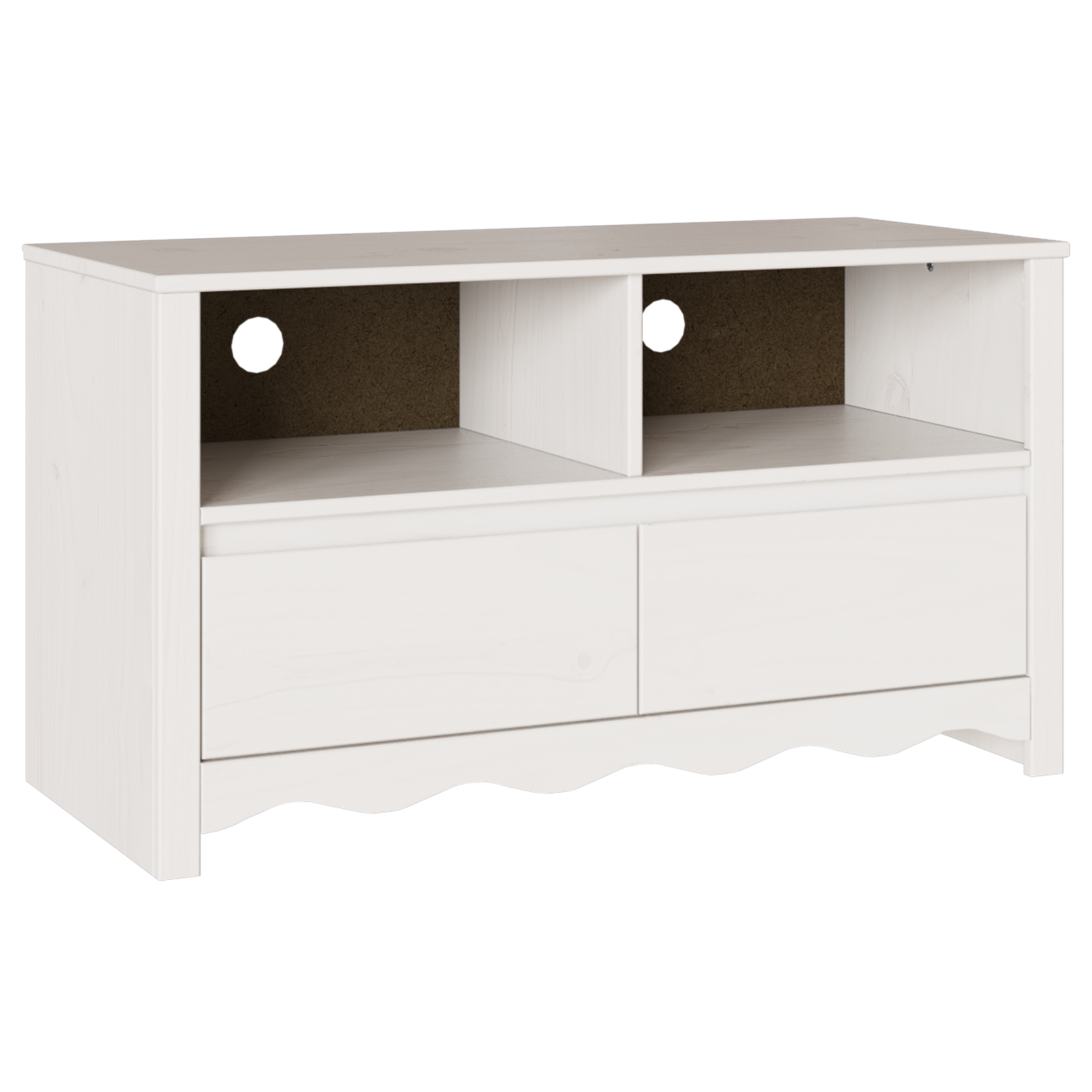Conjunto 1 Gabinete Para Tv Vidaxl Branco Madeira De Pinho Maciça (99 X 43 X 55 Cm)