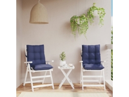Vidaxl Almofadões P/ Cadeira Encosto Baixo 2 Pcs Tecido Azul-marinho