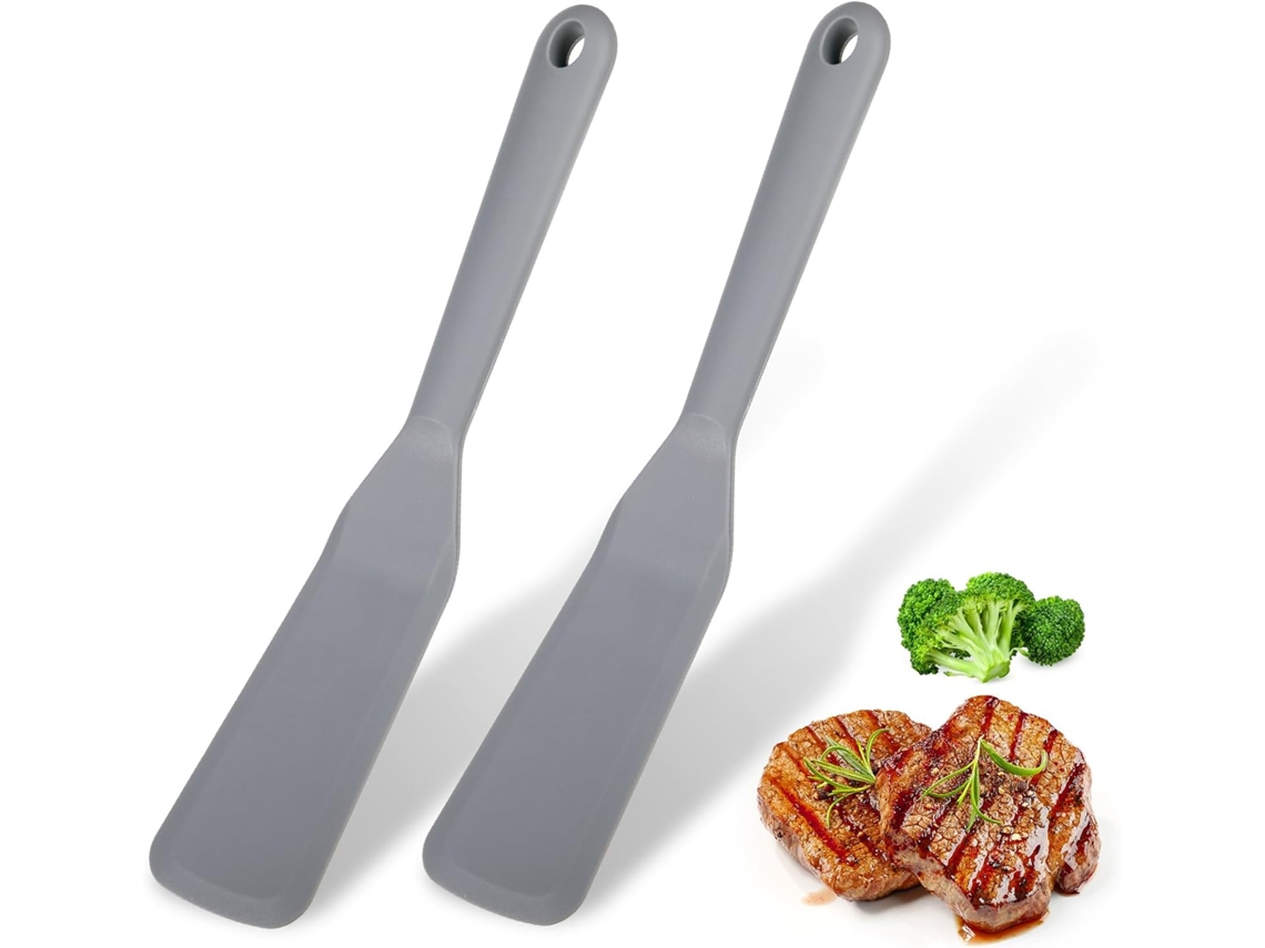Espátula de silicone antiaderente com cabo longo - 2 unidades.
