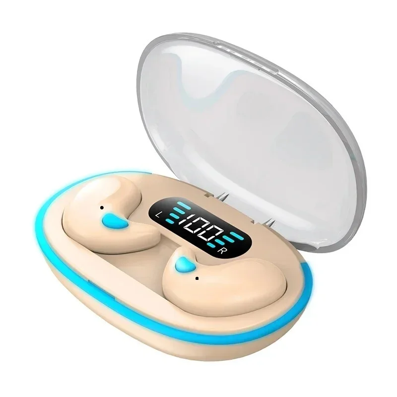 Fones De Ouvido Bluetooth 5.3 Para Dormir (cáqui), Controles De Toque Confortáveis, Ajuste Universal.