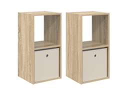 Conjunto 2 Mesa-de-cabeceira Vidaxl Castanho Derivados De Madeira (35 X 32 X 68,5 Cm)