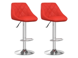 Conjunto 2 Bancos de bar VIDAXL couro artificial vermelho