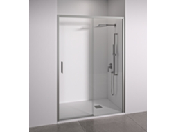 Porta De Duche De Correr Frontal Deslizantefixo Vidro Anticalcário 6mm Perfis Prata Largura 165 A 170 Cm Porta Esquerda Bellobath