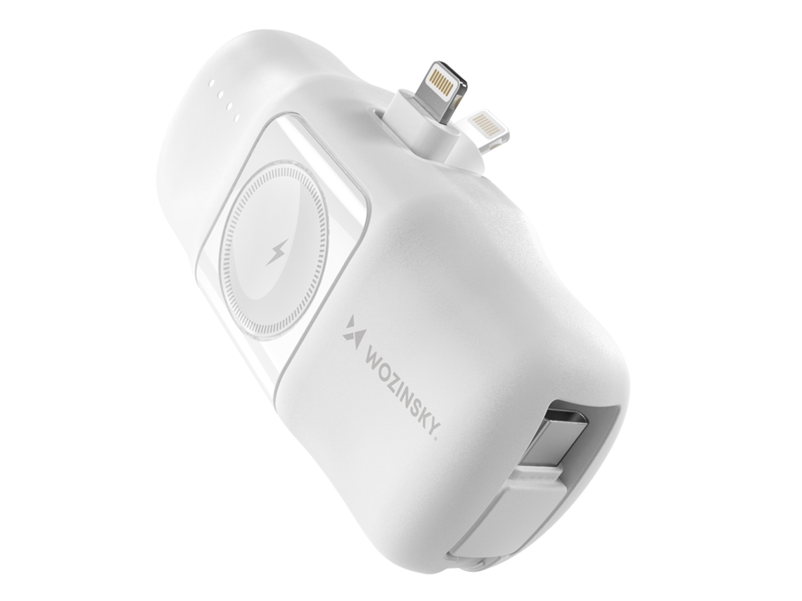 Mini Powerbank 5000mAh 15W iPhone Lightning, Carregador para Apple Watch WOZINSKY