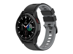 Bracelete Para Samsung Galaxy Watch 5 Pro (45mm) / Watch 5 (40mm/44mm) - Silicone Duas Cores - Preto Cinza