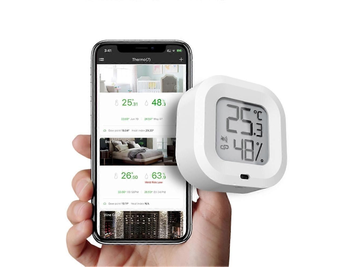 Termo-higrômetro Bluetooth Com Sensor Sem Fio E Alarme