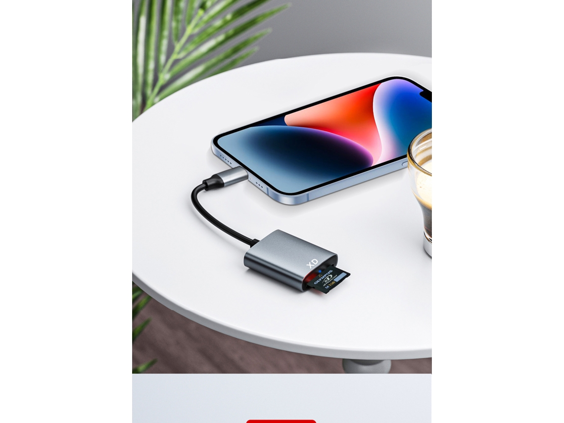 Leitor De Cartão Xd Para Iphone/ipad, Leitura Direta Sem Pc, Sincronização Rápida, Design Compacto