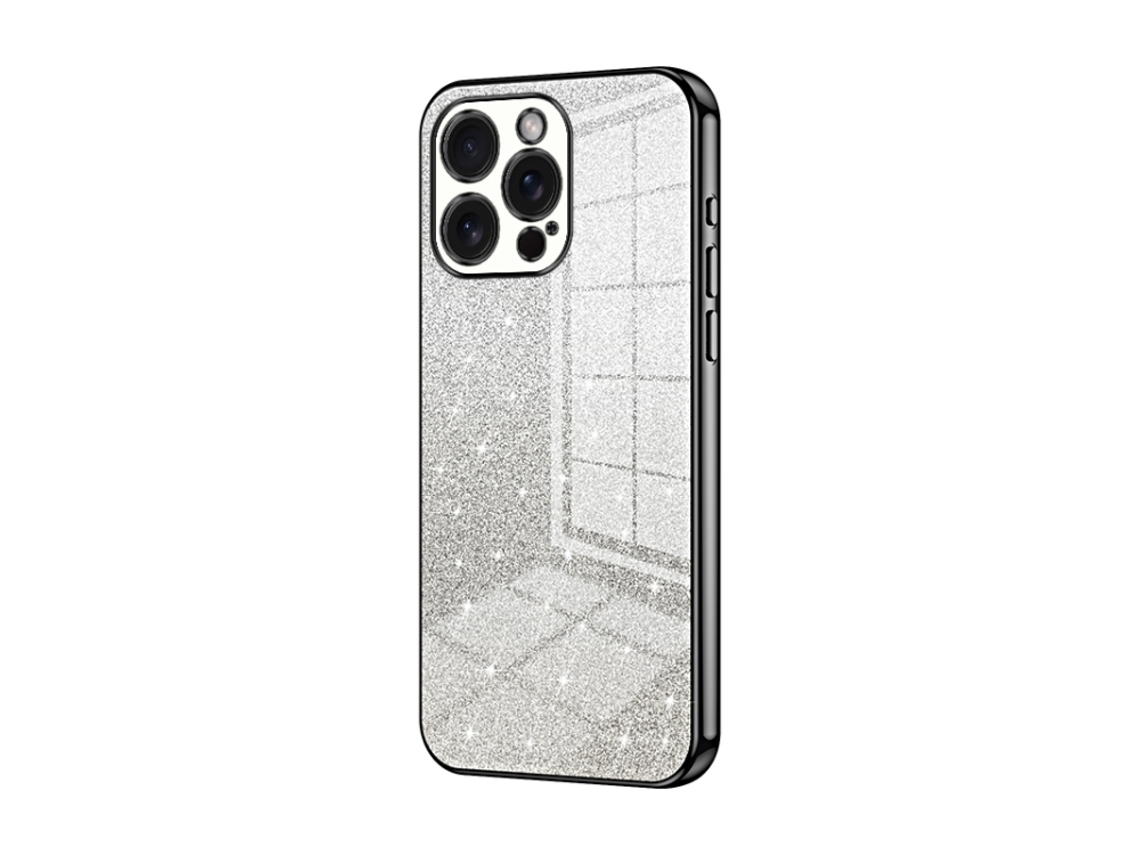Capa Para Iphone 15 Pro Max - Glitter Degradê - Acabamento Eletroplaqueado