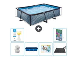 Piscina EXIT Retangular Efeito Pedra 220x150x65 Cm 5 peças