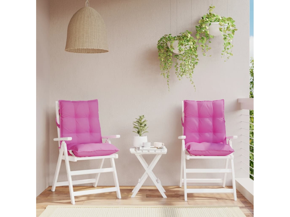 Vidaxl Almofadões Cadeira Encosto Baixo 2 Pcs Tecido Oxford Rosa