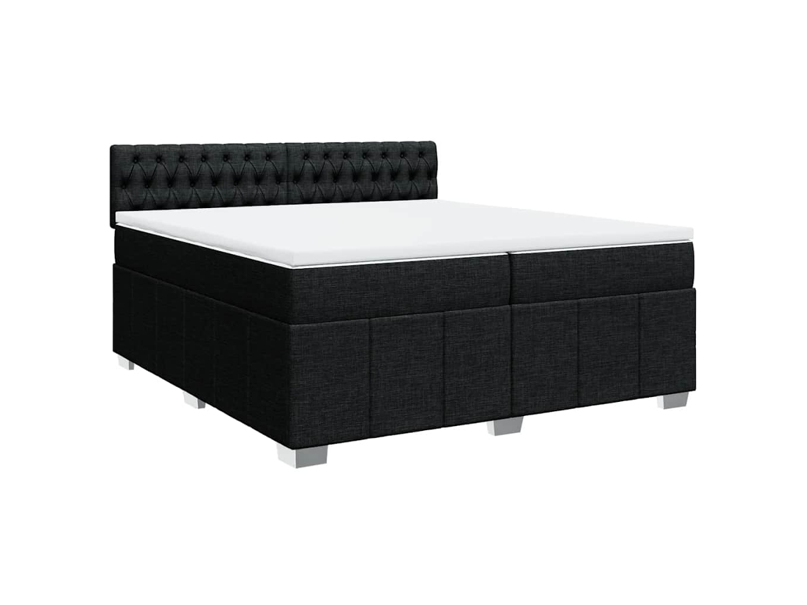 Cama com Molas/colchão 200x200 Cm Tecido Preto MAISON EXCLUSIVE