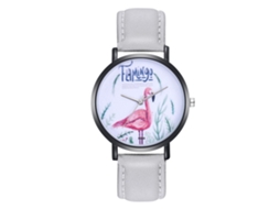 Relógio de Pulso Feminino Padrão Animal Couro Pu Quartzo Estilo Simples Cinza