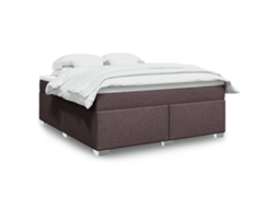 Vidaxl Cama Com Molas/colchão 180x200 Cm Tecido Castanho-escuro