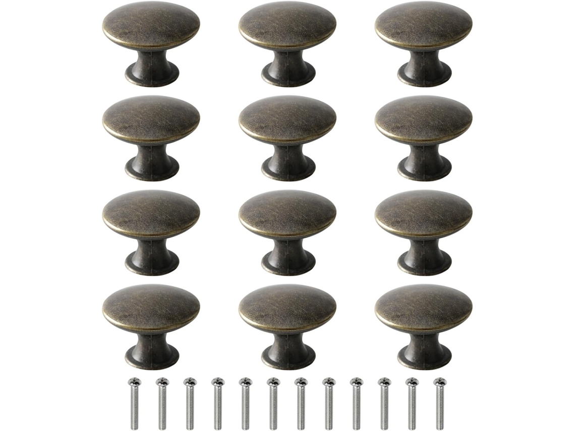Conjunto De 12 Puxadores Armário Em Bronze Com Design Clássico, Puxadores Redondos Para Gavetas Renovar A Estética Dos