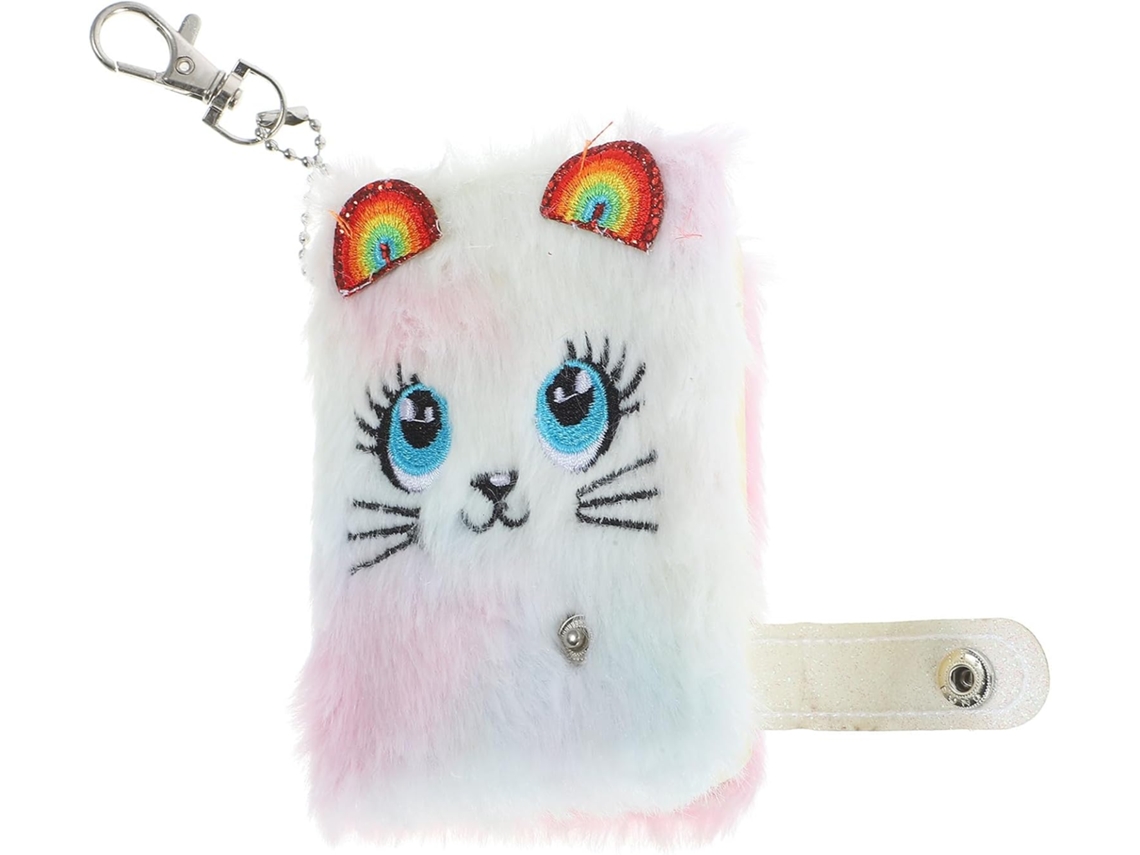 Mini Caderno De Pelúcia Com Chaveiro E Páginas Em Branco Para Meninas