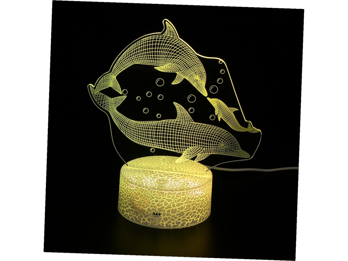 Luminária Noturna Housoutil Led Em Formato De Golfinho, Com Controle E