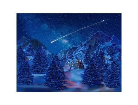 Cenário De Natal Em Tecido Com Led Starry Sky 76 X 56 Cm My Village 76 X 56 X 2 Multicolor