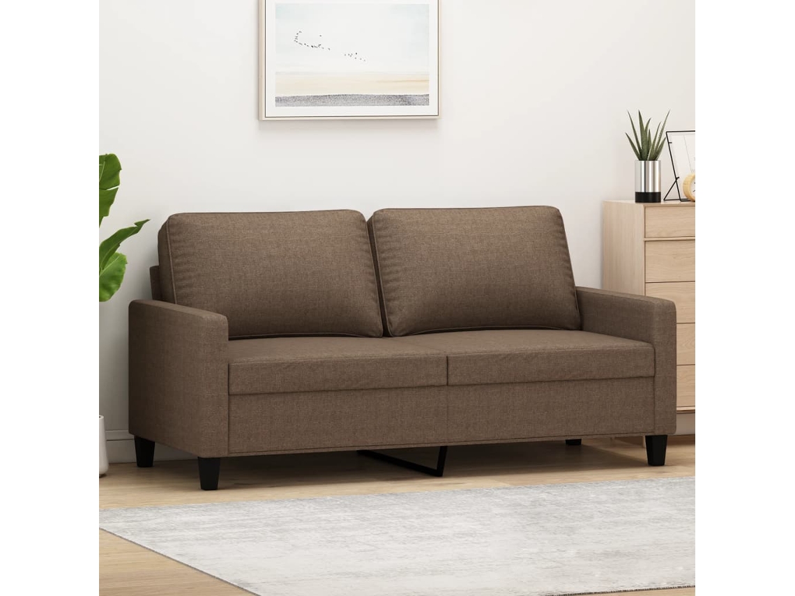 Sofá De 2 Lugares | Sofá Da Sala | Sofá De Relaxamento Tecido 140 Cm Castanho Wsd671754 Lovely Home