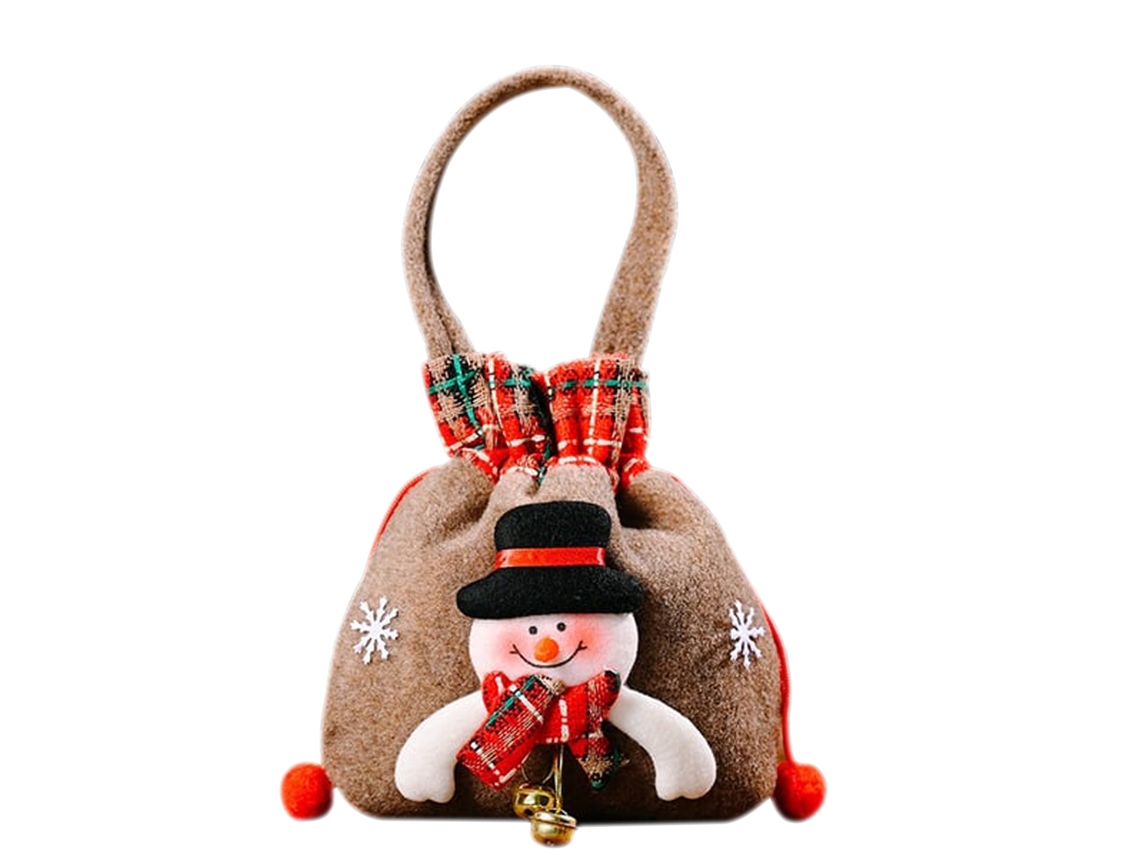 Laxiscreed Saco De Natal Em Flisete Com Cords Para Boneco De Neve – Presente Festivo De Natal