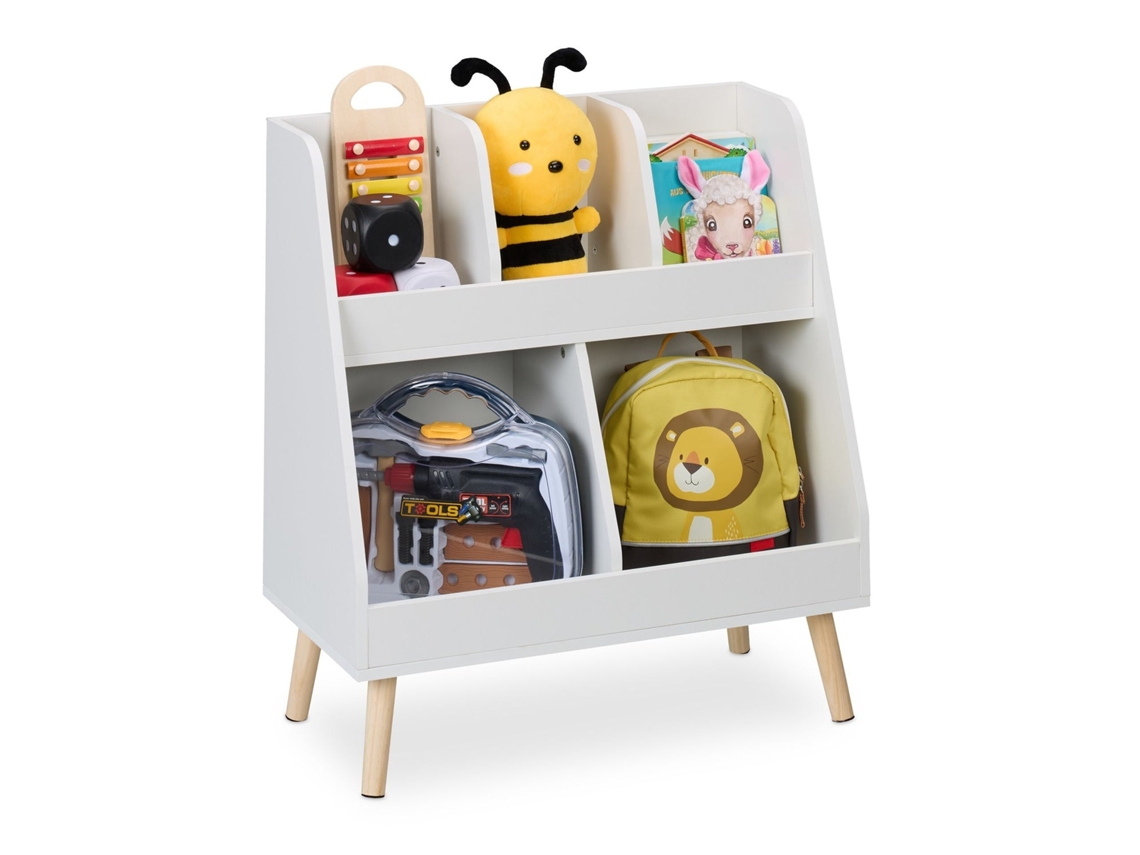 Estante Infantil Com 5 Compartimentos Para Brinquedos